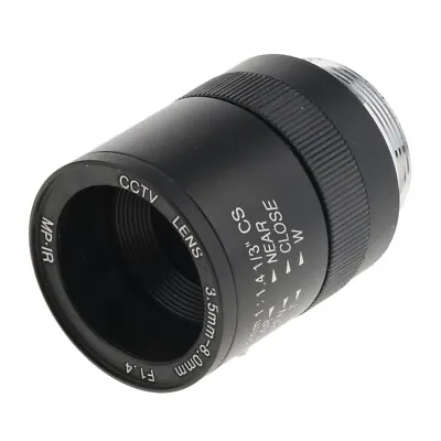 Black Manual IRIS Zoom 3.5-8mm F1.4 C-mount Lens For Industrial CCTV CCD Camera • £10.91