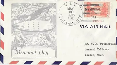 30 May 1935 Naval Cover Memorial Day - USS Macon USS Salt Lake City Cancel • $1.99