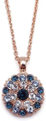 Mariana Night Sky Gold Guardian Angel Necklace Blue Clear Crystal Mix 21120 • $51.80