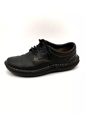 Born Womens Oxford Shoe Black Leather Lace Up Round Toe Flat Heel 6.5 • $23.99