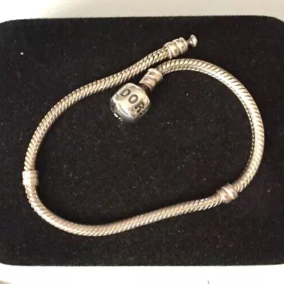 Vtg Bracelet MARKED PANDORA 925 STERLING SILVER Tennis Chain Charm Starter Lot Y • $12.01