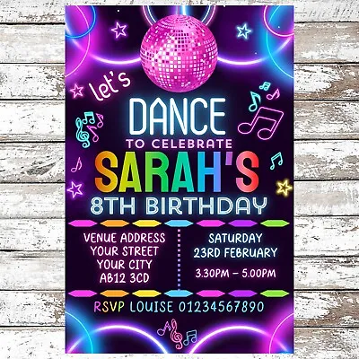 10 Personalised Dance Dancing Birthday Party Invitations With Envelopes Invites • £5.90