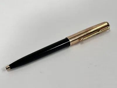 Vintage Parker Made In USA Ballpoint Pen Black & Gold Filled No Ink • $89.99