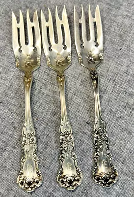 Lot Of 3 International Sterling Silver PANSY 6 1/8  Salad Fork Circa 1909 89g • $36