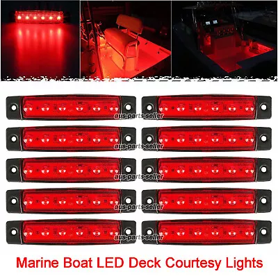 10 Pcs Marine Boat LED Deck Courtesy Lights Waterproof Red Stern Transom Light • $12.85