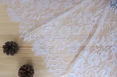 Chantilly Blossom Dancing Dress Lace Fabric Eyelash Wedding Costume Tulle 3m/pc • £30.99