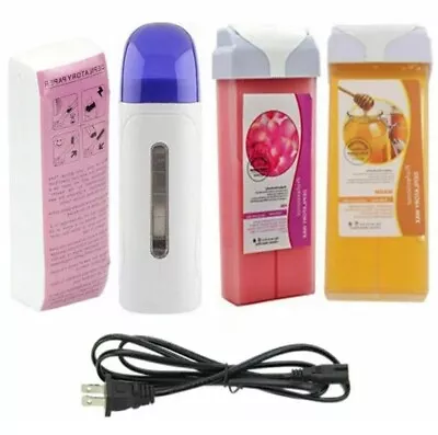 Roll On Depilatory Wax Hot Wax Warmer Heater Cartridge Hair Removal Waxing Kit • $10.49