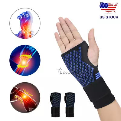 Wrist Hand Support Brace Carpal Tunnel Sprain Arthritis Gym Sports Right / Left • $6.65