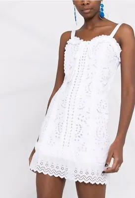 Dolce & Gabbana Corset Lace-Up White  Mini Dress Sz 36 XS • $696.50