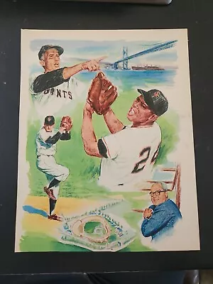 Willie Mays And The Giants MOVE WEST- VINTAGE NEWSPAPER ART? 8x11 • $15