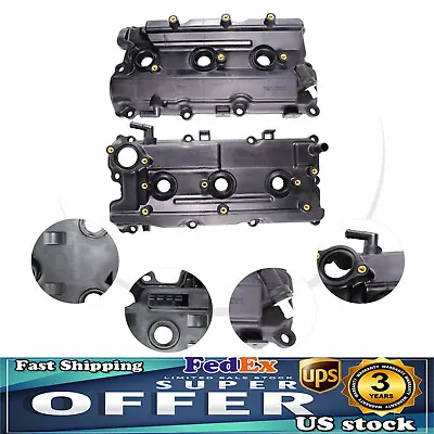 Fit Nissan Pathfinder 3.5L 2002 2003 2004 Engine Valve Cover Set LH & RH Black🔥 • $79.80