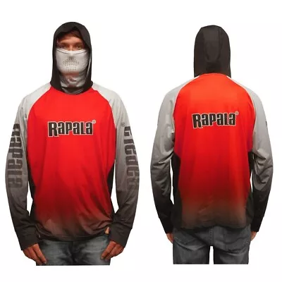 Rapala Breathable Hooded Long Sleeve Fishing Shirt With Built-In Face Mask • $39.95