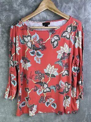 J. Jill Wearever Collection Shirt Women’s Medium Petite Floral 3/4 Sleeve Casual • $15.88
