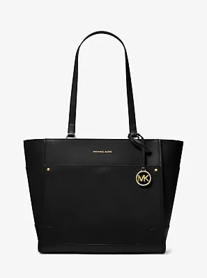 Michael Kors Harrison Large Leather Shoulder Zip Bag Handbag Black New With Tags • £129.99