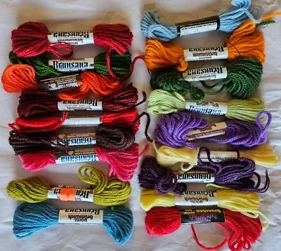 LOT OF 18 VTG  BRUNSWICK PERSIAN WOOL CREWEL NEEDLEWORK YARNS 8.8 Yd Skeins LQQK • $12