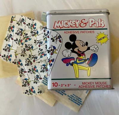 RARE Vintage Tin Disney Mickey Mouse & Pals BANDAGES W/3 Band Aids TRACK & FIELD • $9.95