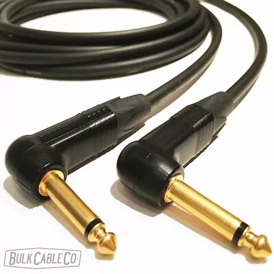 10 Ft -  Mogami 2524 Guitar Cable - Neutrik Right Angle Gold Plugs - Ra/ra Ends • $39