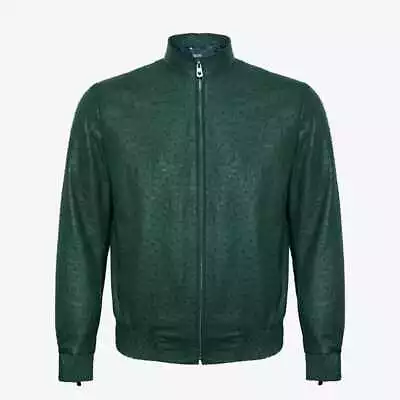 New Men's Motor Bomber Style Genuine Ostrich Embossed Leather Jacket XS To 5XL • $139