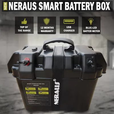 NEW Neraus Smart Battery Box Powerpack AGM Deep Cycle Up To 130 AH Charger Kit • $60