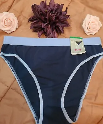 MAIDENFORM Size L/7 Naturally Soft High Leg Blues Panty $13 Tag  Nwt • $9.99