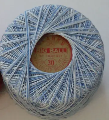 VTG Big Ball Clark's Blue Tatting Cord Crochet Mercerized Boilfast Thread Sz 30 • $6.99