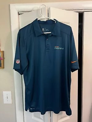 Miami Dolphins Nike NFL Aqua Sideline Polo  • $25