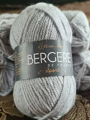 £3 • Buy Bergere De France Sport Yarn ,51% Combed Wool 49% Acrylic, Cristal 50 G