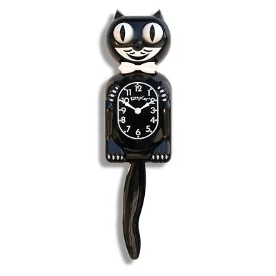 Classic  KIT KAT CLOCK - BLACK KITTY CAT CLOCK 3/4 Size -12.3/4 MADE USA- • $49.99