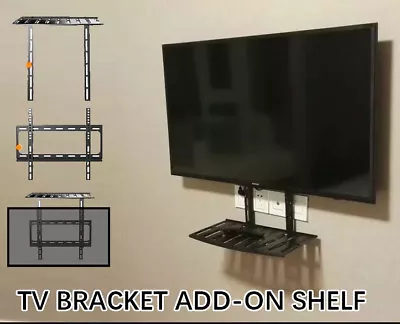 $39.50 • Buy TV Bracket Add-on Shelf Above Below Under TV Wall Mount Cable DVR DVD Speaker