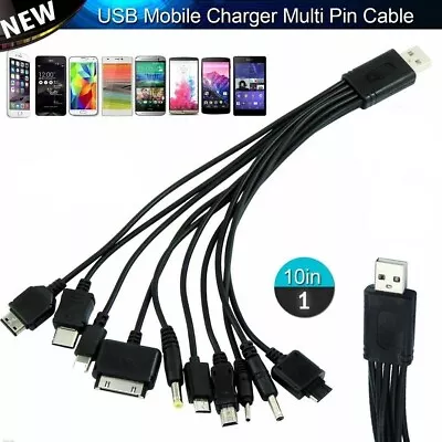 £3.29 • Buy 10 In 1 Universal Usb Cable Multi Charger Adapter  Mobile Phone Psp Ipod Ipad 10