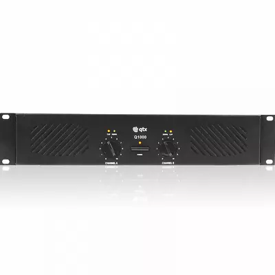 QTX Q1000 Professional 1000W Stereo PA DJ Power Amplifier 500w+500w Amp • £190