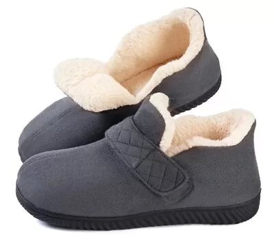 Men's Cozy Adjustable Slipper Memory Foam None Slip Elderly Disability Diabetic • £4.99