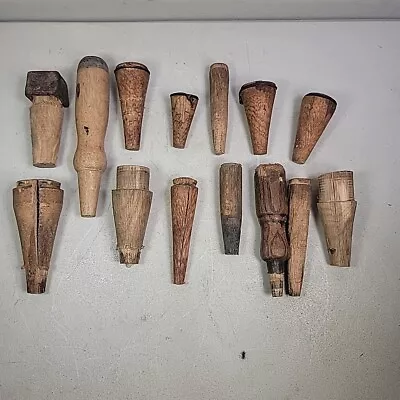 14x VINTAGE SOCKET CHISEL WOOD WOODEN HANDLES DIFFERENT SIZES AND SHAPES • $18.99