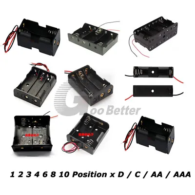 Battery Cell Holder Wired Case Box 1 2 3 4 6 8 10 Position X D / C / AA / AAA • $3.49