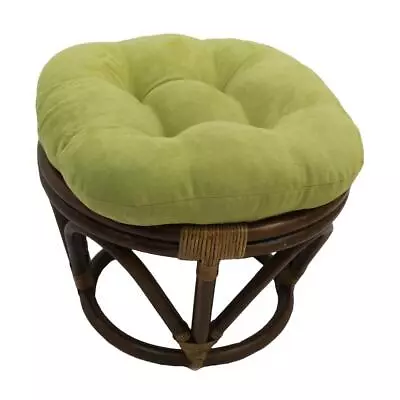 Rattan Ottoman With Micro Suede Cushion • $69.16