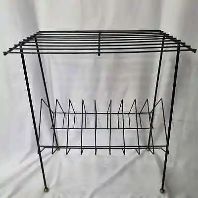 VTG Mid Century Modern MCM Record Holder Rack Stand LP Metal Wire Album • $148.75