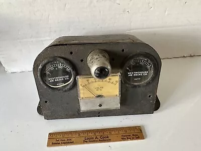 Vintage Train Unit Westinghouse Air Brake Gauges Weston Model 7521 Steel Housing • $145