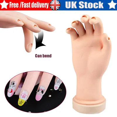 Fake Hand For Nail Art Training And Display Movable Practice Nail Tools Model UK • £9.66