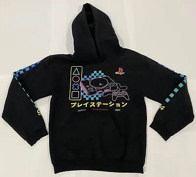 Sony PlayStation Hoodie Hooded Sweatshirt Black Size Small Vintage Black Unisex • $14.73