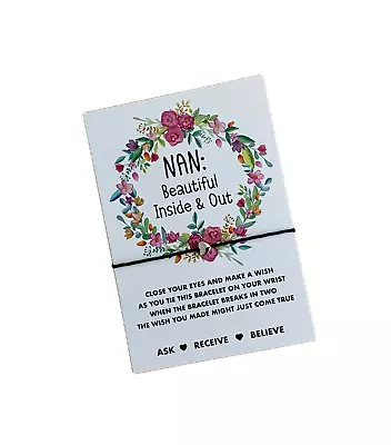 Nan Wish String Bracelet | Gift For Nan | Nan Gift | Birthday Gift For Nan • £1.75