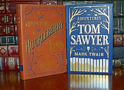 New Huckleberry Finn Tom Sawyer Mark Twain New Soft Leather Bound Collectible • $47.57