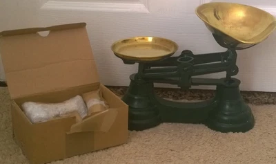£25 • Buy Vintage Librasco Kitchen Scales & Brass Imperial Weights