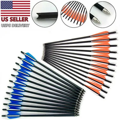 12Pcs 20inch Carbon Crossbow Bolts Arrow 8.8mm Archery For Hunting Halfmoon Nock • $23.38