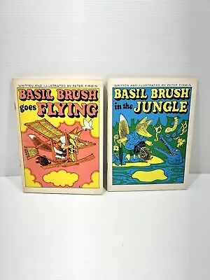 2 X Basil Brush By Peter Fermin Vintage Books (Jungle & Goes Flying) 1975/76 • $24.95