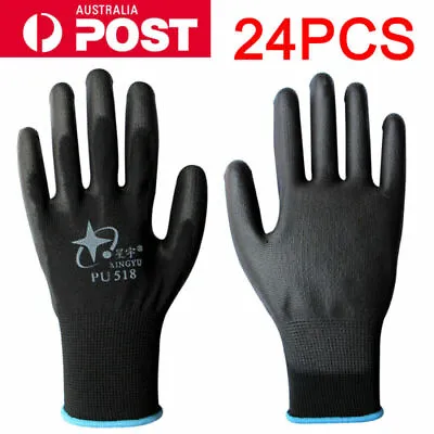 24PCS Antistatic Nylon Gloves Work Safety Working Mechanic Gloves Garden Builder • $19.95