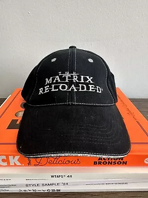 Vintage Y2K The Matrix Reloaded Movie Black Promotional Adjustable Hat  2003 • $19.99