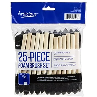 $10.74 • Buy 1  Foam Brushes For Painting Crafts Mod Podge Wood Stain 25 Pack