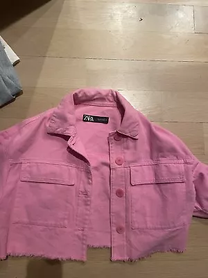 Zara Shirt Jacket Small Pink Now Denim Spring Designer Shirt  • $13