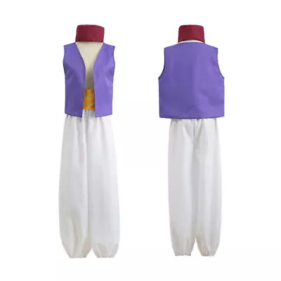 Men Arabian Prince Aladdin Halloween Party Costume Bollywood Cosplay Outfit Set • £17.59