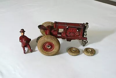 (as-is) Vtg Arcade Cast Iron McCormick Deering Farmall Toy Tractor Balloon Tires • $102.50